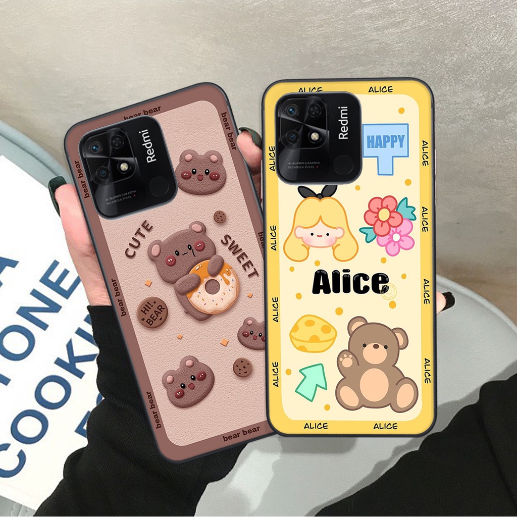Ốp lưng Xiaomi REDMI 10C in hình Gấu nâu - hồng, Gấu Be@rick  cực CUTE, DỄ THƯƠNG
