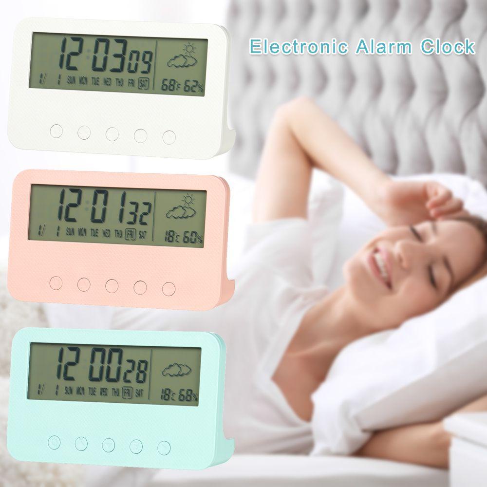 Đồng Hồ Báo Thức Điện Tử Có Đèn LED Hiển Thị Nhiệt Độ Và Độ Ẩm Sáng Tạo