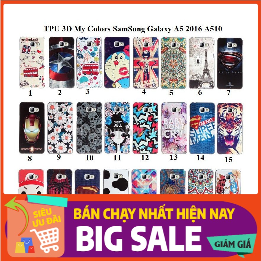 [New] Ốp lưng Samsung Galaxy A5 2016, A510 in hình 3D chính hãng My Colors