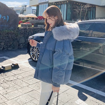 Áo phao mũ lông dày dáng rộng ulzzang 913