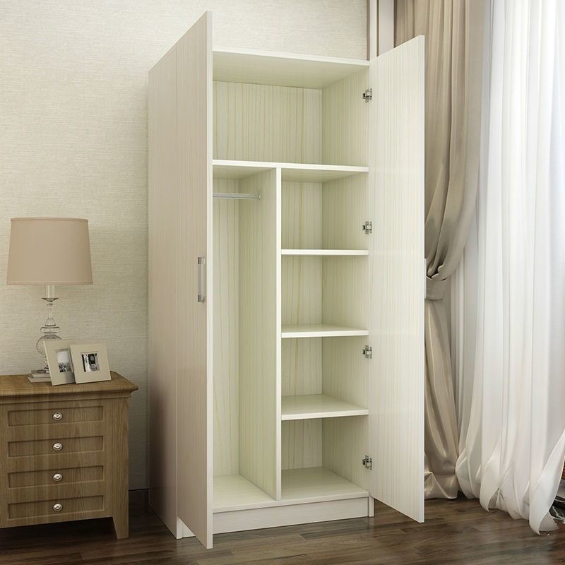 Tủ quần áo gỗ đặc đơn giản hiện đại cho thuê tiết kiệm có hai cánh lắp ghép phòng ngủ hộ gia đình nhỏ