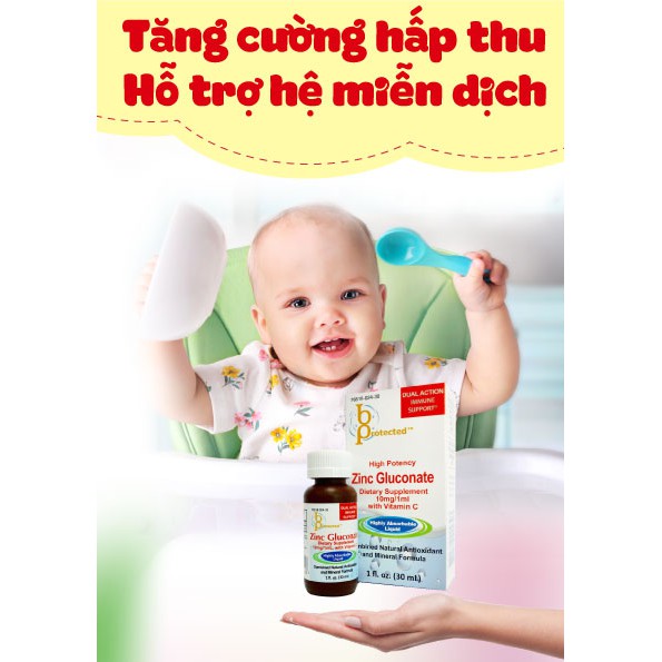 Kẽm Cho Bé Bprotected Pedia Zinc Gluconate & Vitamin C - Bổ Sung Kẽm Cho Trẻ Biếng Ăn ,Tăng Cường Hấp Thu & Sức Đề Kháng