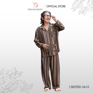Đồ bộ Tole Pyjama sọc ông mặc nhà Thành Duyên tay dài, quần dài, không rút, thoáng mát -1582TDD