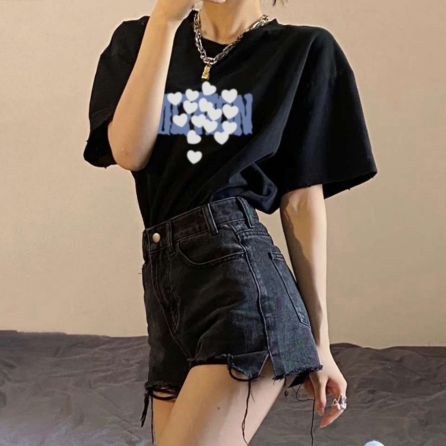 B&amp;G Áo Thun Tay Ngắn Phong Cách Hàn Quốc Cổ Điển Cho Nữ Giới Áo phông Nữ JL-TX-129