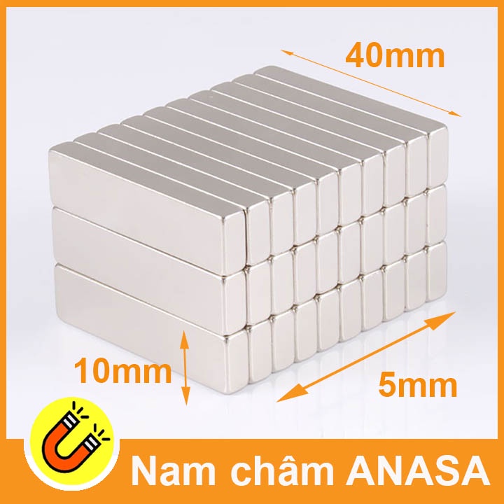 Nam châm đất hiếm 40x10x5mm từ tính mạnh N35