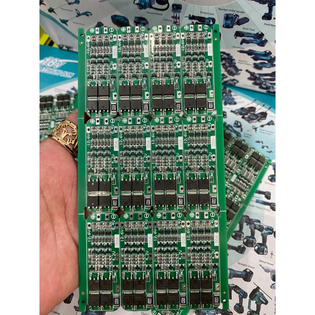 Mạch 3S 12.6V - 20A Auto Recovery, sạc và bảo vệ pin Li-ion 3.7V. BN.