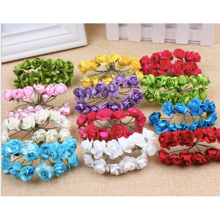 Túi 144 hoa giấy làm vòng hoa, bờm hoa loại nhỏ adhshop