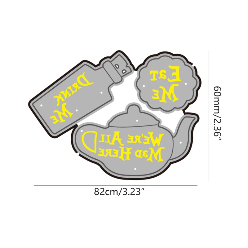 Khuôn Cắt Giấy Kim Loại Hình Ấm Trà / Bánh Quy / Bình Nước