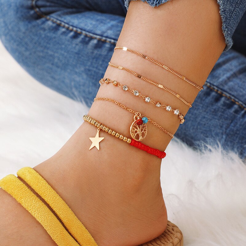 Set Shell Pendant Chain Anklet Ladies Accessories Charm Anklet | BigBuy360 - bigbuy360.vn