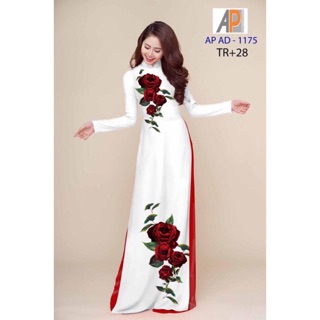 Vải áo dài in hoa hồng