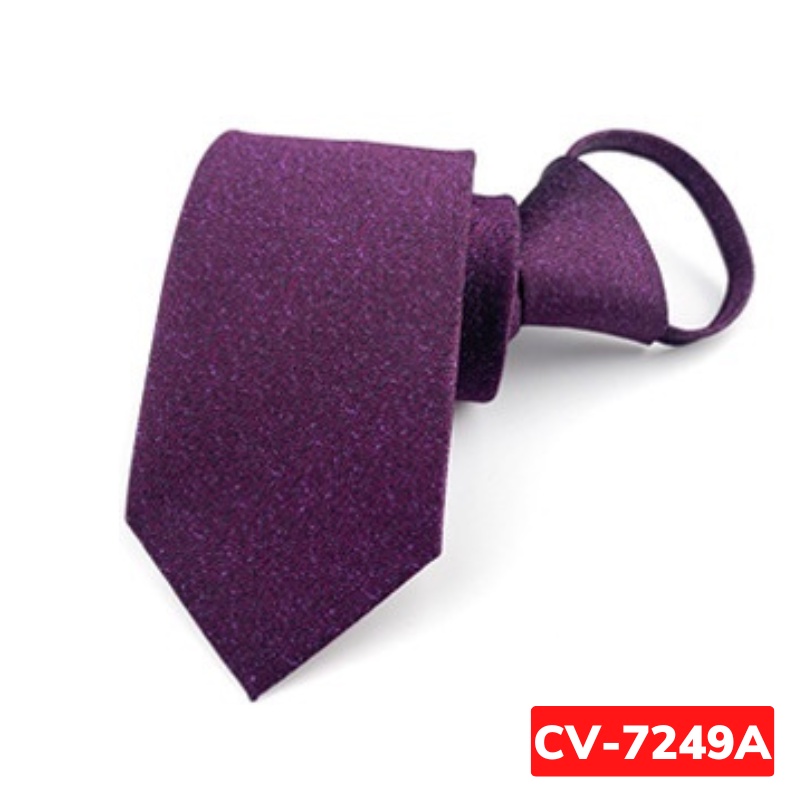 Calavat Nam 7cm thắt sẵn khóa kéo màu xanh đậm, Cavat công sở, Cà vạt chú rể, Cravat dự tiệc CV-7249