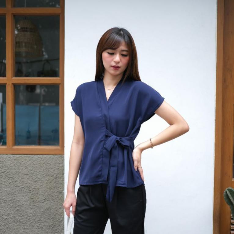 Áo Kiểu Kimono Cổ Chữ V Chất Liệu Cotton Họa Tiết Sọc Caro Thời Trang Cho Nữ (Jt - B 11812)