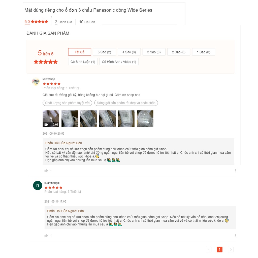 Mặt dùng riêng cho ổ đơn 3 chấu Panasonic dòng Wide Series