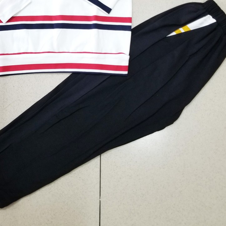 Bộ thun cotton sọc tay dài cho bé trai khi trời lạnh size đại