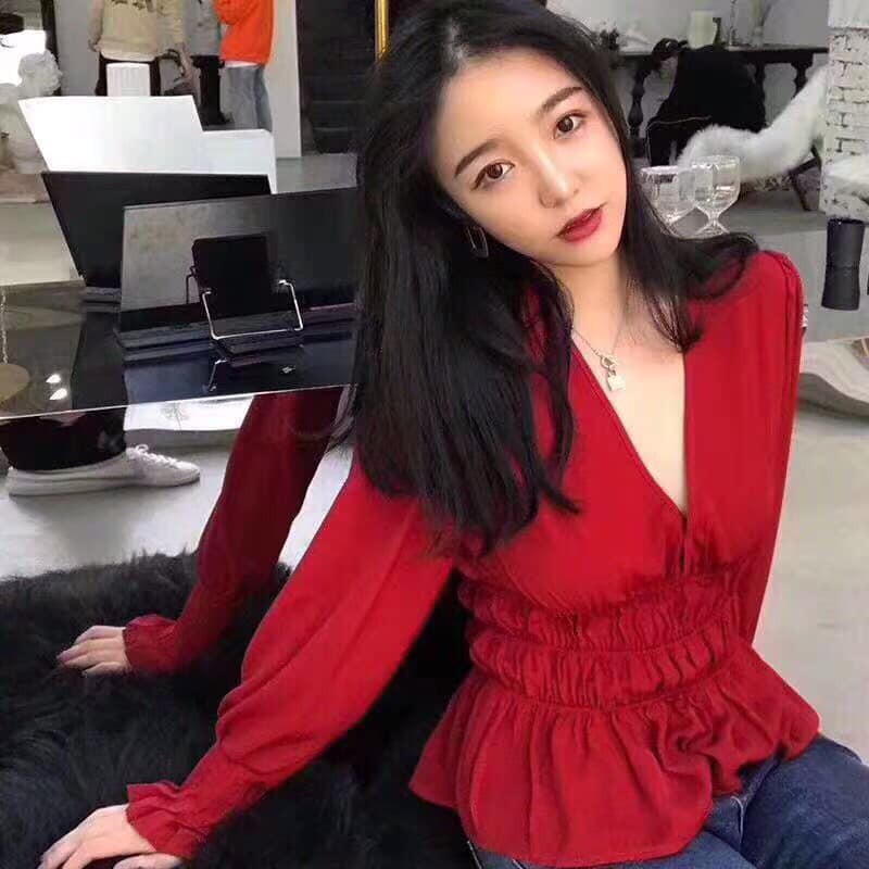 áo voan chun bụng tiểu thư