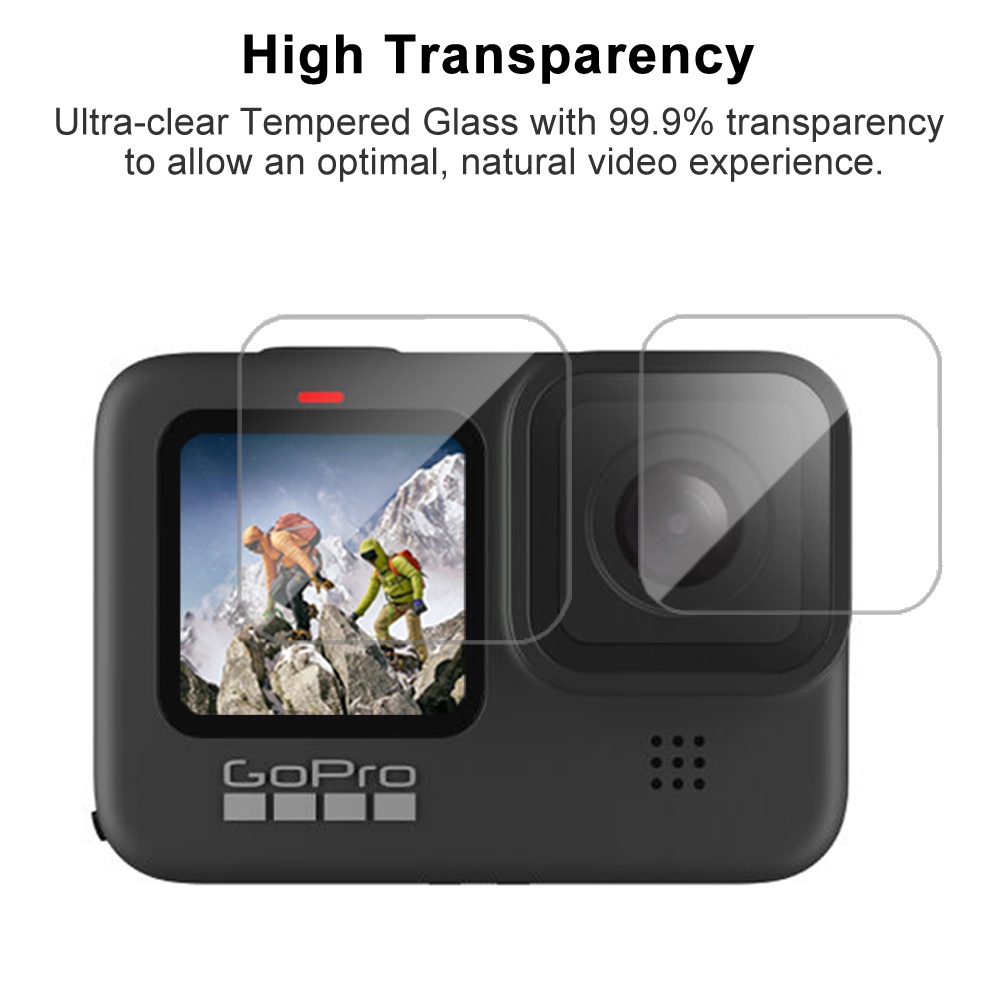 Set 3 Kính Cường Lực Bảo Vệ Màn Hình Cho Máy Ảnh GoPro Hero 10