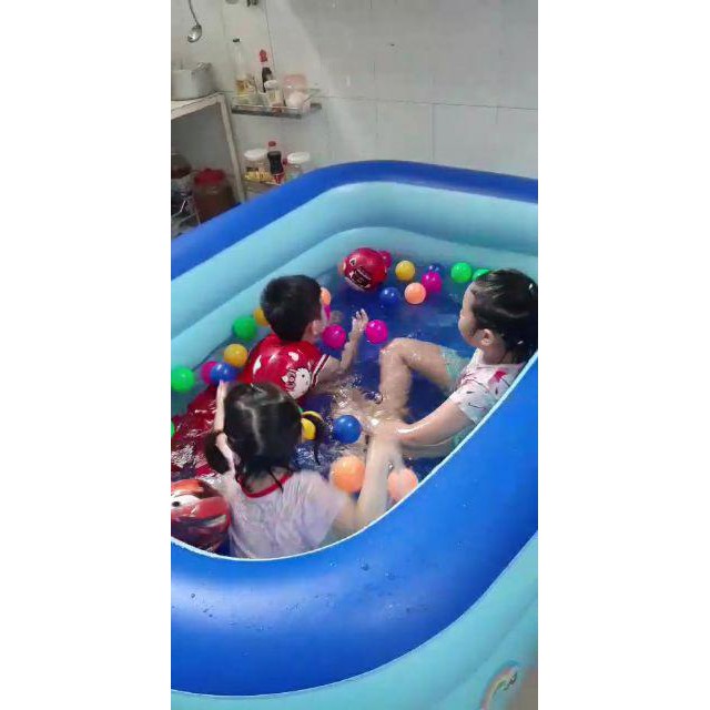 Bể phao bơi cho bé thành cao 3 tầng Size 1m5-1m8-2m1