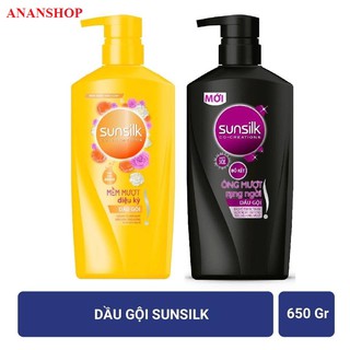 Dầu gội đầu sunsilk Óng mượt rạng ngời/ Mềm mượt diệu kỳ chai 650g