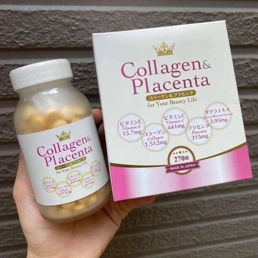 COLLAGEN&amp; PLACENTA - Viên uống trắng da, ngừa lão hoá Nhật - 270 viên
