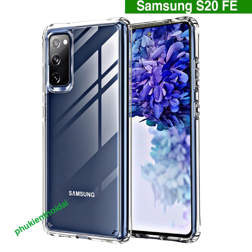 Ốp lưng Samsung S20 FE / S20 Ultra / S21 FE / S9 Plus / S22 Ultra dẻo trong suốt lồi 4 góc chống sốc