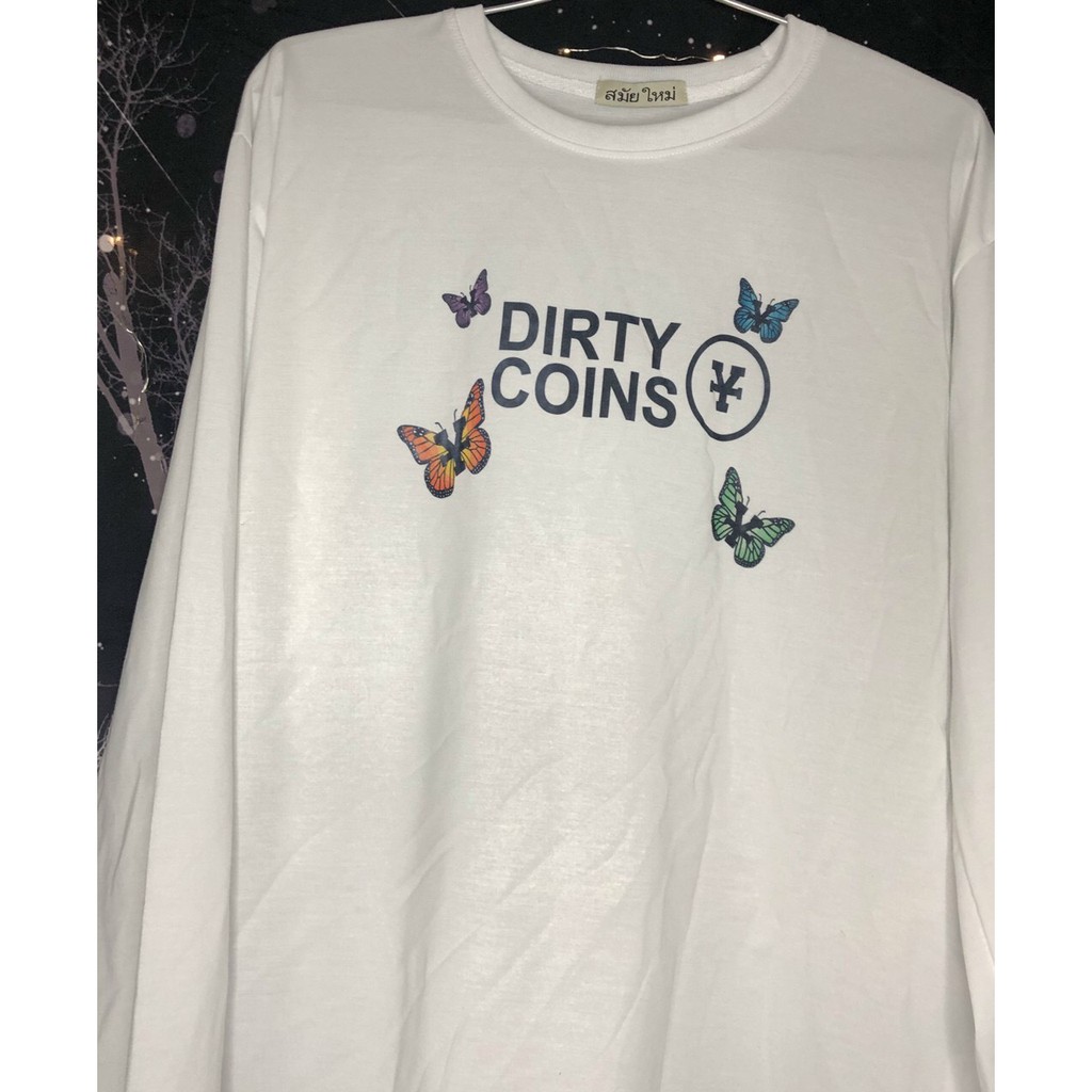 Áo Cotton Tay Dài Dirty Coins- Unisex (Hàng mới về)