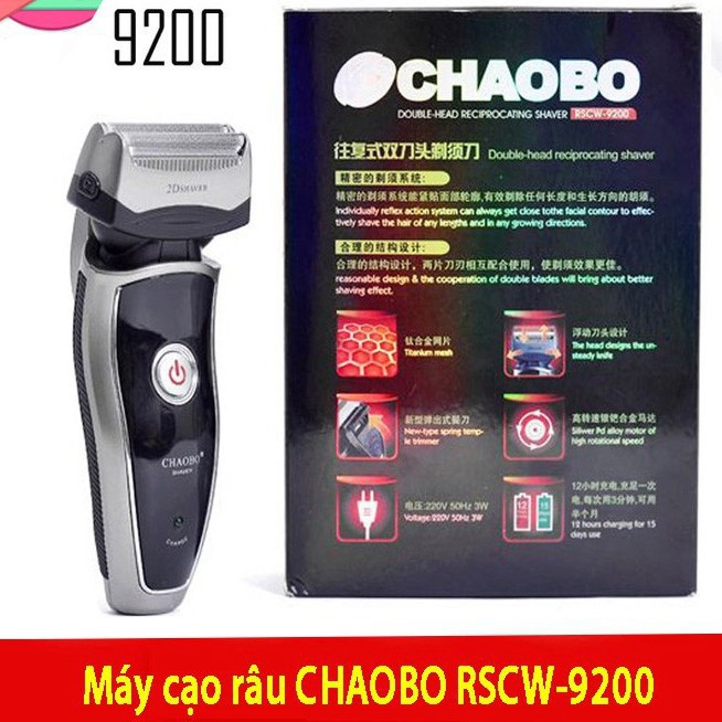 Máy Cạo Râu Chaobo 2 Lưỡi kép 9200/9300 hàng đầm tay,chắc chắn