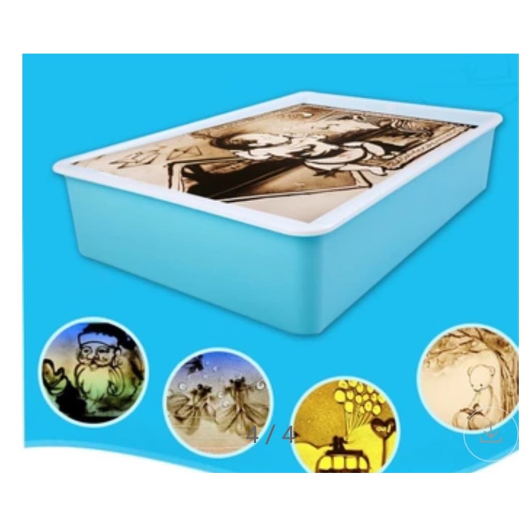 (Sỉ ib)Bàn ánh sáng gỗ (light box)BENZKIDS size60x40cm sử dụng điện an toàn -đồ chơi thông minh cho bé, tặng kèm cát màu