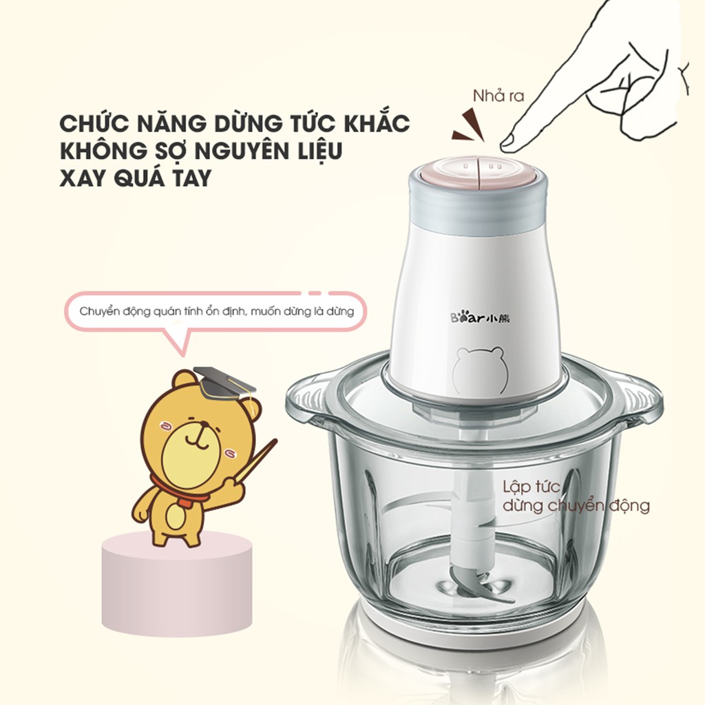 [ Tặng quà 199k] Máy Xay Thịt Đa Năng Bear QSJ-B02Q1 2L