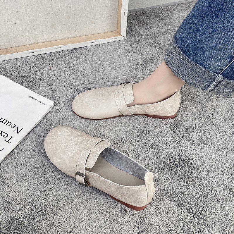 Giày Đế Bằng Chống Trượt Màu Trơn Đơn Giản Thời Trang Phong Cách Hàn Quốc Cho Nữ