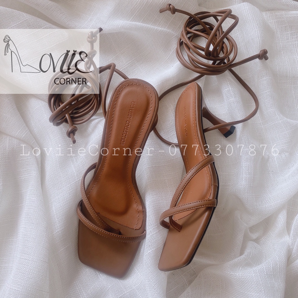 SANDAL CAO GÓT LOVIIECORNER - GIÀY SANDAL CAO ĐẾ NHỌN 7 PHÂN CHIẾN BINH CỘT DÂY G220307