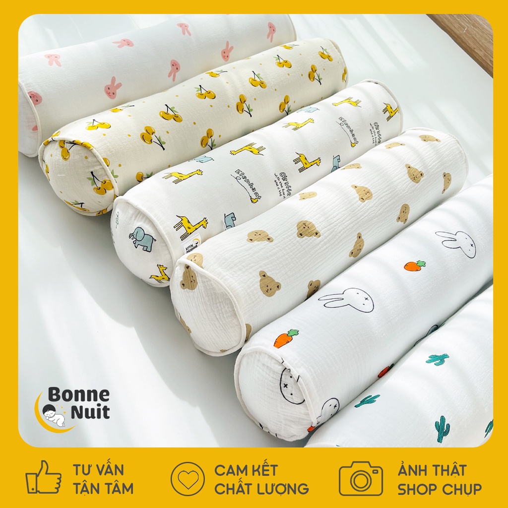 Gối ôm xô Muslin cao cấp cho bé sơ sinh