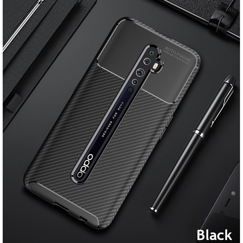 Ôp Điện Thoại Silicon Dẻo Họa Tiết Sợi carbon Mỏng Nhẹ Chống Sốc Cho oppo reno 2 2f 2z 3 4 pro oppo reno2 f reno2f Ốp