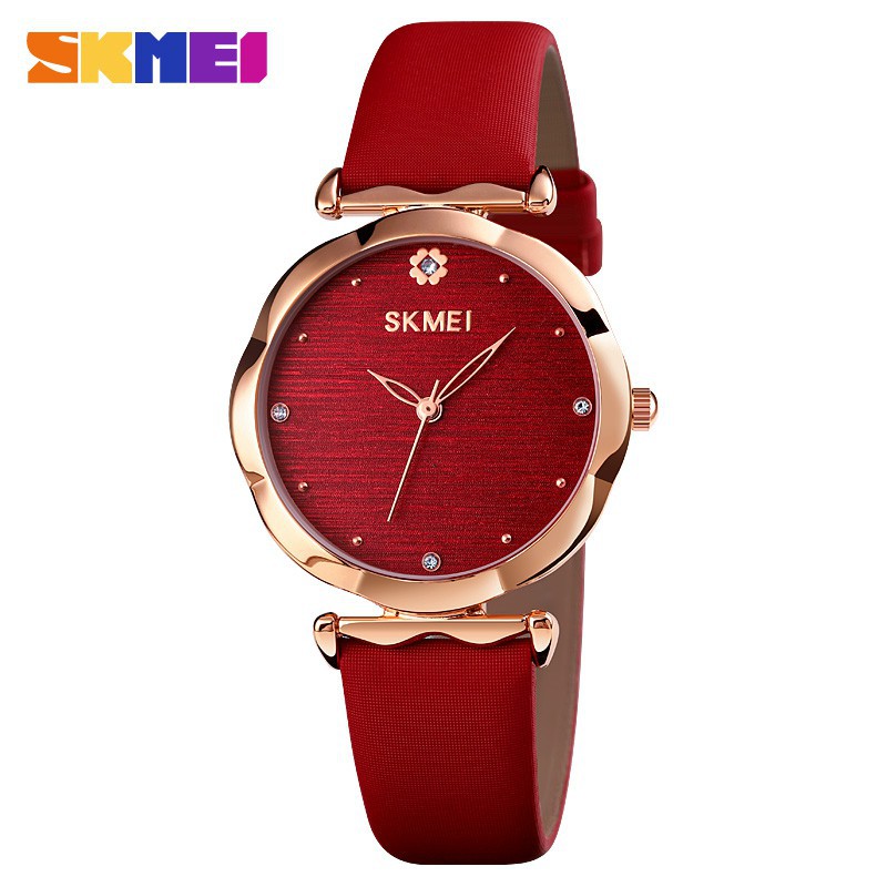 Đồng Hồ SKMEI 1703 Thạch Anh Mặt Tròn Kiểu Cổ Điển Trang Trí Hoa Sang Chảnh Cho Nữ