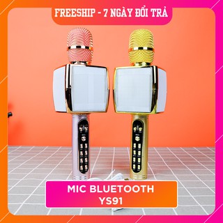 Mic Karaoke Bluetooth YS-91 Kiêm loa không dây, Mic bắt giọng , ghi âm, đổi giọng, kết nối USB