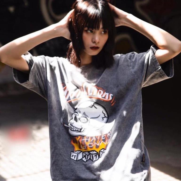 Áo Phông Loang Thái Màu Xám Lâu Lâu Dáng Rộng 🦋 Áo Thun Ngắn Tay Freesize Unisex So Hot ˇ