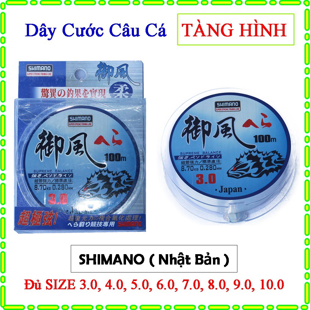 Dây cước câu cá Tàng Hình SHIMANO Nhật Bản dài 100 mét ( Đủ SIZE ) - Dây cước câu cá Giá Rẻ - LICLAC