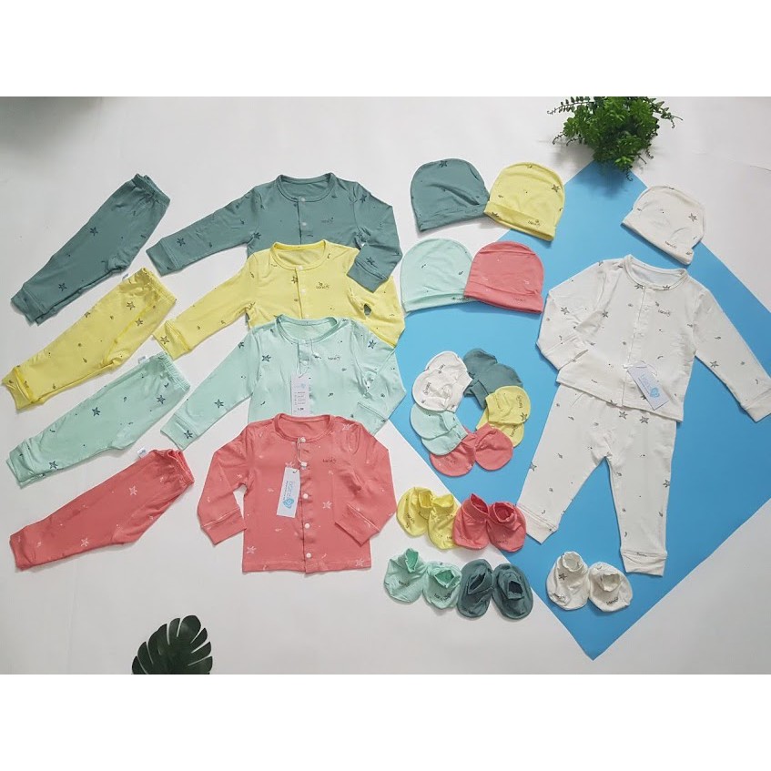 Bộ sơ sinh sợi tre Bons99 siêu mềm mát (sale)