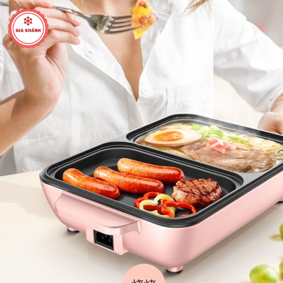 Bếp Nướng Điện Mini , Nồi điện đa năng, Lẩu nướng Siêu Tiện Dụng Công Nghệ Hàn Quốc LD2110