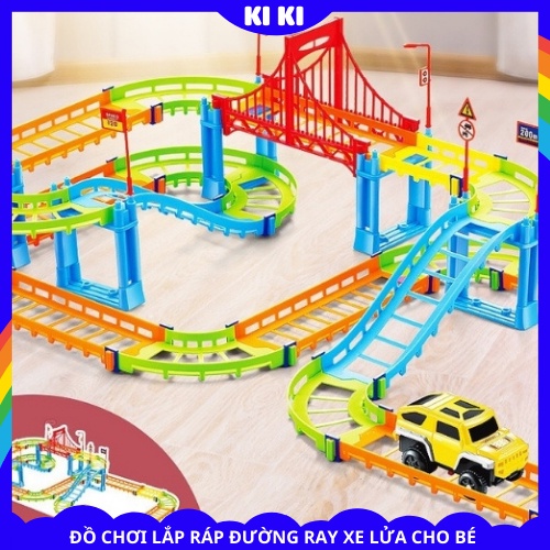 Đồ Chơi Trẻ Em Phát Triển Trí Tuệ, Lắp Ghép Đường Ray Ô Tô, Tàu Hỏa Nhiều Chi Tiết Dành Cho Bé