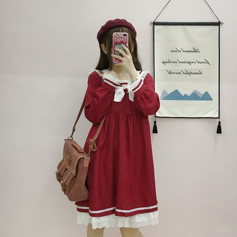 Đầm thủy thủ Retro đỏ