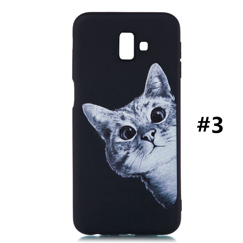 Ốp điện thoại Samsung Galaxy A8 A7 J6 J4 2018 / Plus / A750 vỏ mềm TPU in hình mèo dễ thương