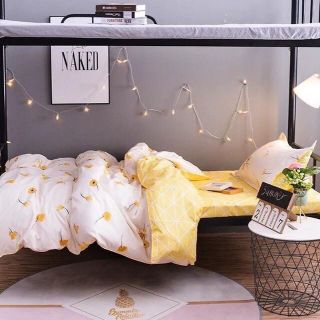 Bộ chăn ga Cotton poly hoa vàng