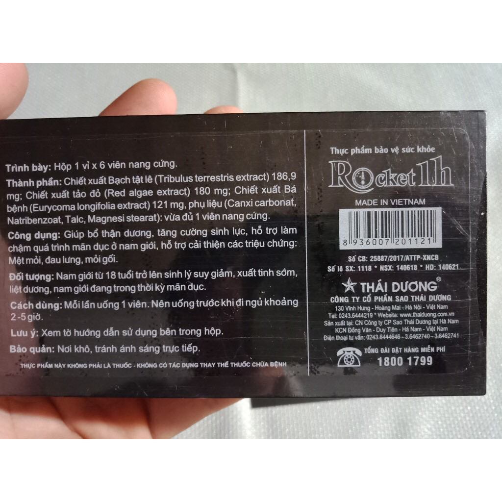 Rocket 1h - Tăng cường sinh lý nam - Tráng Dương Bổ THận - giá 1 viên