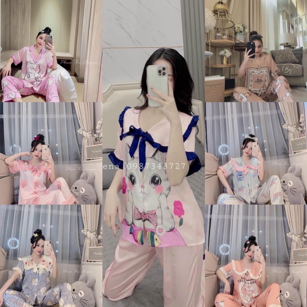 Bộ lụa latin, đồ bộ ngủ, đồ bộ cộc dài, pyjama nữ, pijama nữ, pizama nữ, pyzama nữ, đồ bộ lụa, đồ bộ cao cấp