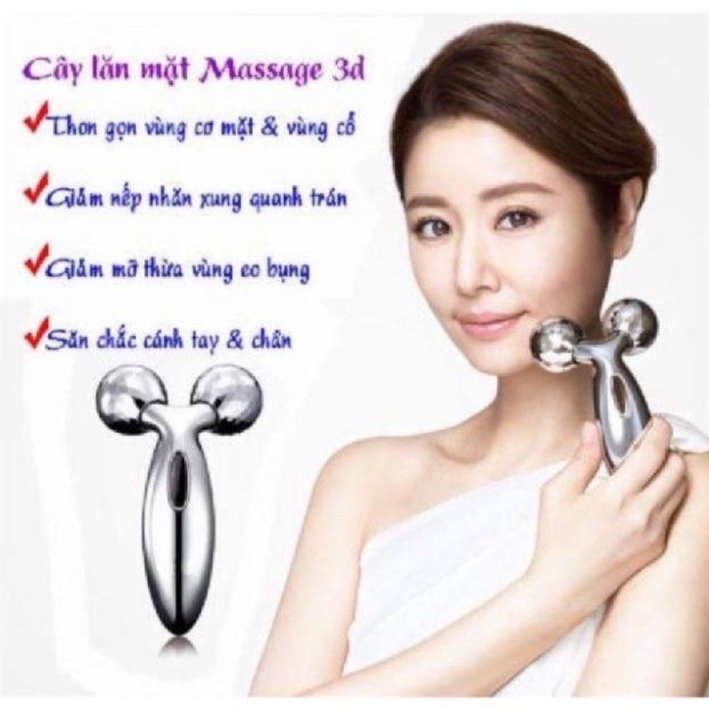 Con lăn mặt Massage 3D Hàn Quốc Nâng Cơ Mặt Cầm Tay- Cây lăn mặt