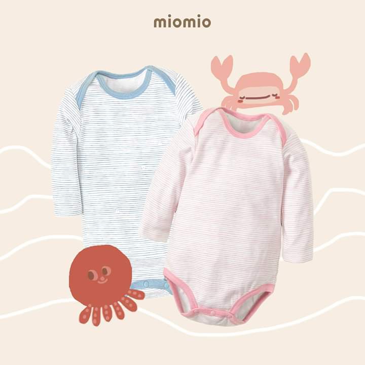 Bodysuit Tay Dài Thu Đông MIOMIO. Họa Tiết: Thỏ, Sọc, Mèo Cho Bé Trai, Bé Gái (Từ 0-12 tháng), Vải Interlock Cotton.