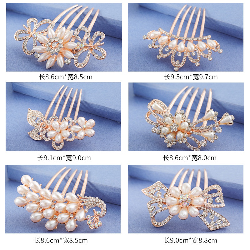 Lược Cài Tóc Đính Ngọc Trai Thiết Kế Đơn Giản Phong Cách Hàn Quốc