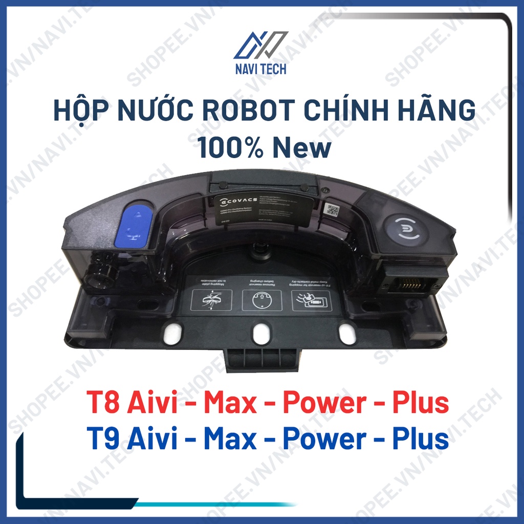 Phụ kiện bình nước, hộp nước lau rung robot hút bụi Ecovacs Deebot T8 T9 Aivi, Max, Power, Plus