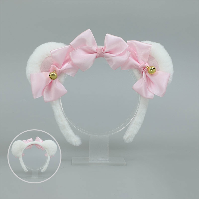 Băng Đô Cài Tóc Hình Tai Gấu Bằng Lông Nhung Dễ Thương Xinh Xắn Cho Nữ