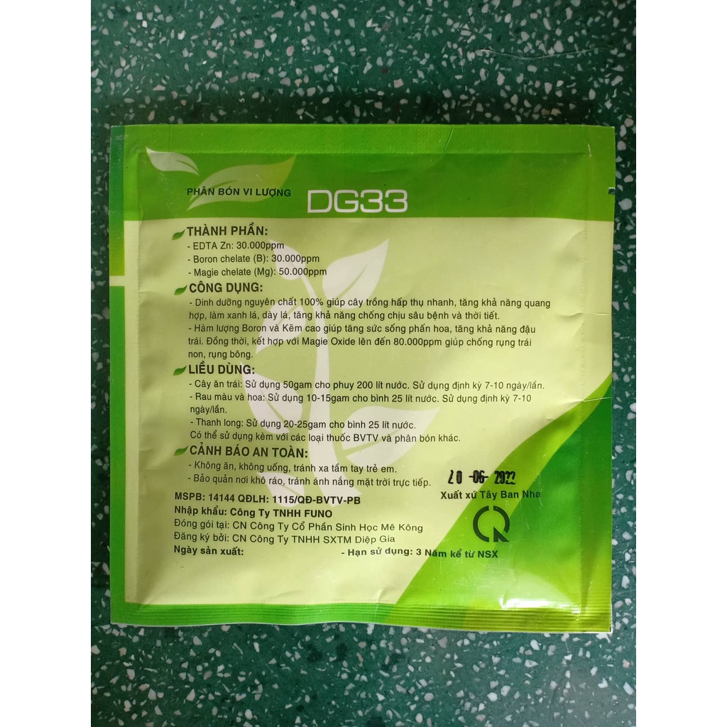 Phân Bón Vi Lượng KẼM EDTA 100G - Phục Hồi Bộ Lá - Xanh Lá, Dày Lá, Cứng Cây - Chống Rụng Bông, Tăng Tỷ Lệ Đậu Trái